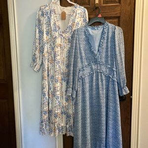 Lot of 2 Floral Boutique Dresses Size Large